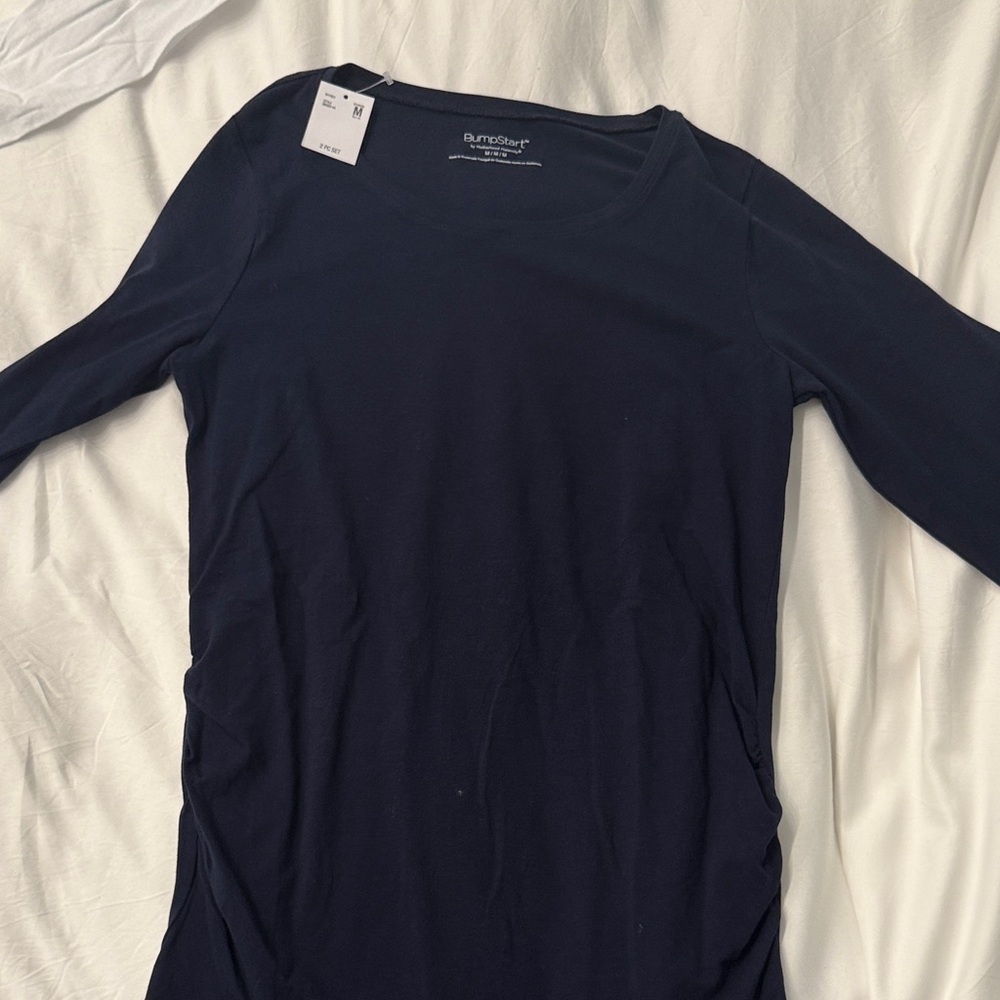 MATERNITY NAVY LONG SLEEVE T SHIRT